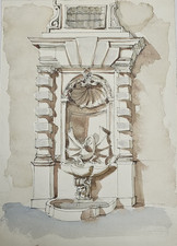 Carla Alberta Sidoli - Studio Architettonico di Fontana con Drago - Acquerello