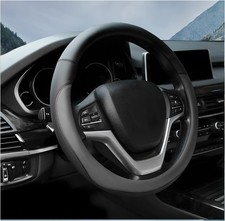 Leather Steering Wheel Cover, Anti-Slip Full Surround Car Wheel Pr Color: Gray
