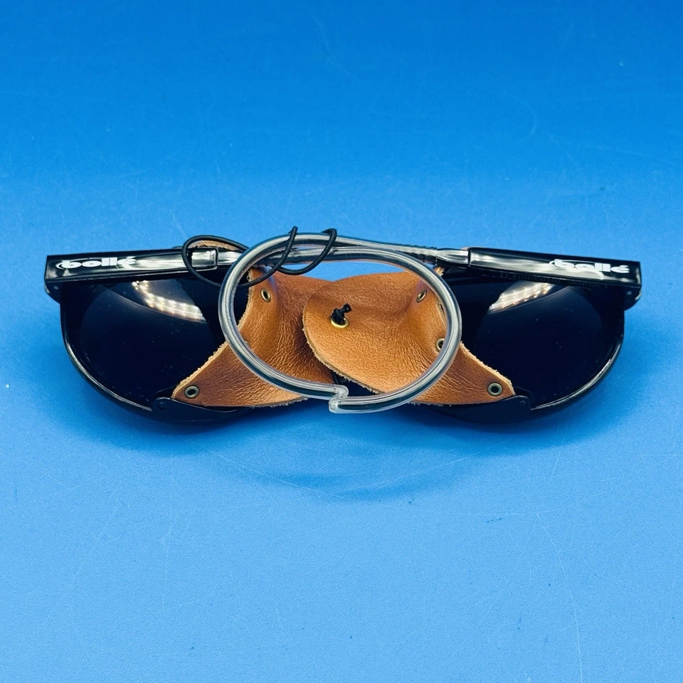 Gafas de sol de montañismo Bolle Crevasse doradas negras de colección escudos de cuero 0910001014 Foto 3 de 4