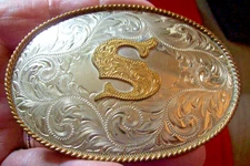 Vintage Southwest Montana Silver Oval Belt Buckle