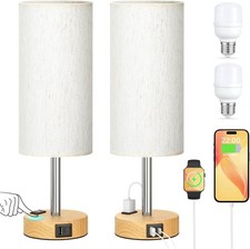 Touch Bedside Table Lamps Set 3 Way Dimmable Bedroom Lamps Set of 2