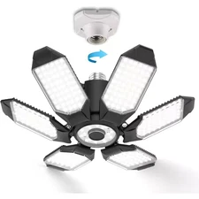 15000-Lumens LED Garage Light Bulb 150W Deformable Ceiling Light 6 Adjustable Pa