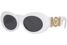 Versace Sunglasses VE4426BU 314/87 White Gold Frame / Dark Gray Oval Lens NEW