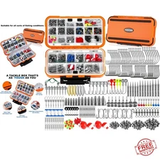 All-in-One 343pcs Fishing Gear Kit - Waterproof Tackle Box with Hooks & Weights