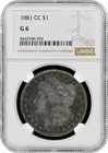 1881-CC Morgan Silver Dollar NGC G6 Carson City $1 Better Date