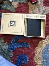 Stone Mountain Passcase Wallet Genuine Full Grain Leather RFID Black New In Box