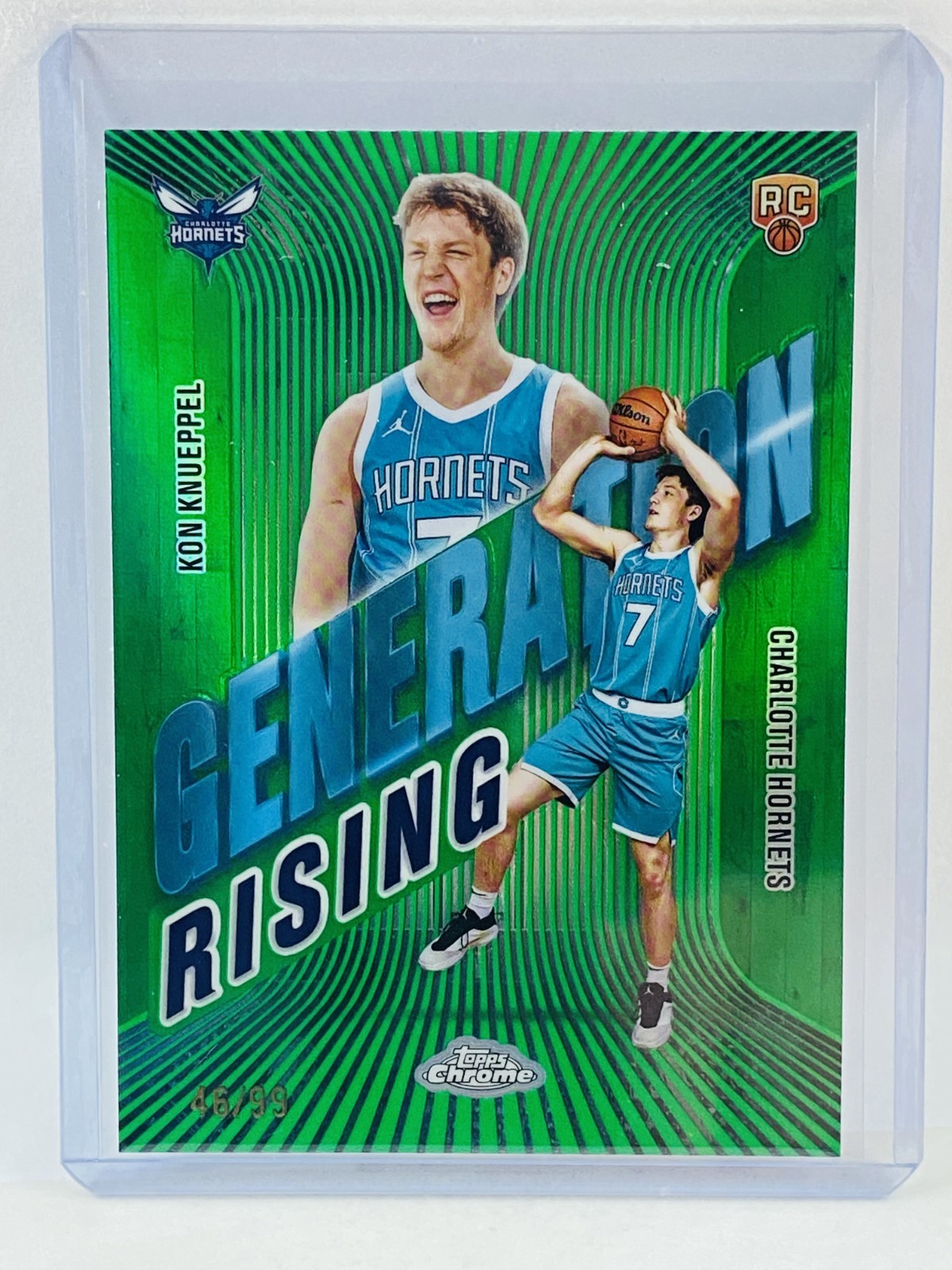 2025-26 Topps Chrome Kon Knueppel RC Generation Rising Green #46/99