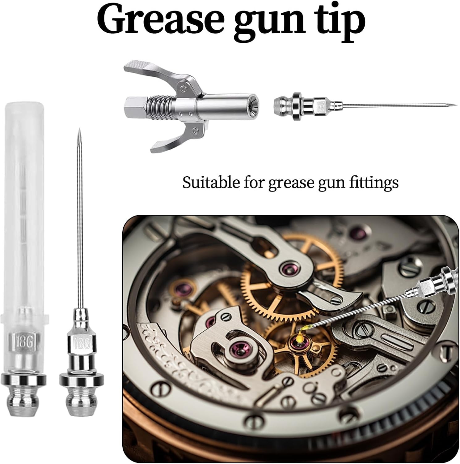 Grease Gun Needle Tip Kit 7 Pcs, 5Pc Mouth+ 1Pc Rubber... 