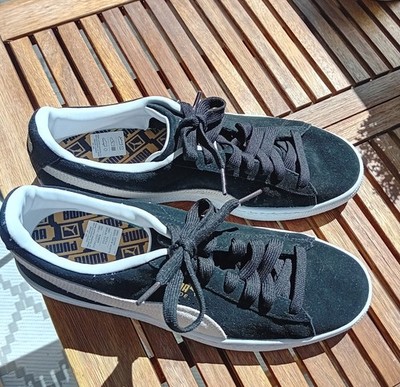 PUMA Suede Herren Sneaker Wildleder schwarz/weiß Low Top Schnürung EU 42,5
