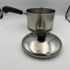 REVERE WARE 3 cuartos de galón cacerola y tapa fondo de cobre Clinton ILL EE. UU. VINTAGE