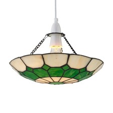 Tiffany Style Ceiling Light Shade Stained Glass Easy Fit Uplight Lampshade