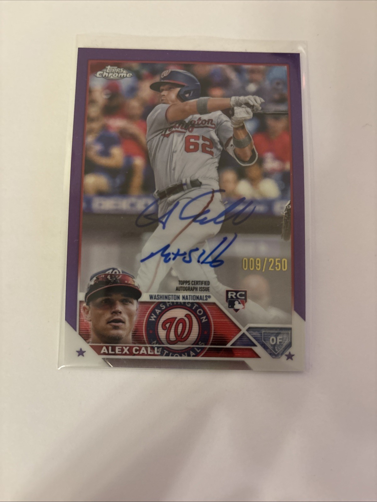 2023 Topps Chrome - Rookie Autographs Alex Call #RA-AC Purple Refractor /250