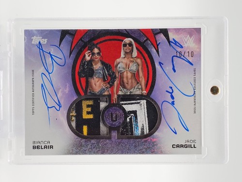 BELAIR/CARGILL 2025 TOPPS UNIVERSE WWE TAG TEAM AUTO PATCH RED MAGMA 10/10 Q3824