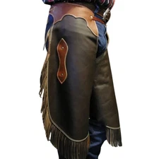 Ranch Rider Brown Leather Western Chaps