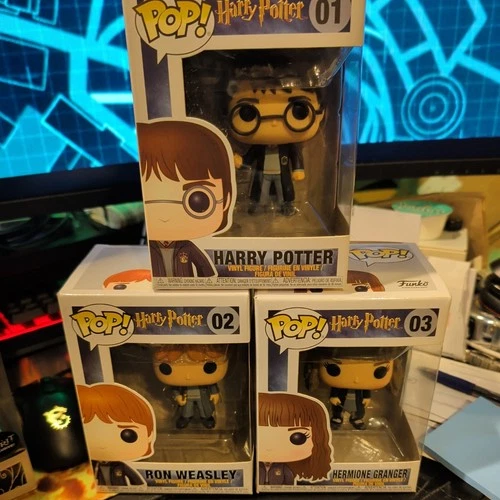 Lot Of 3 Funko Pop Harry Potter, Harry Potter, Hermione Granger, Ron Weasley