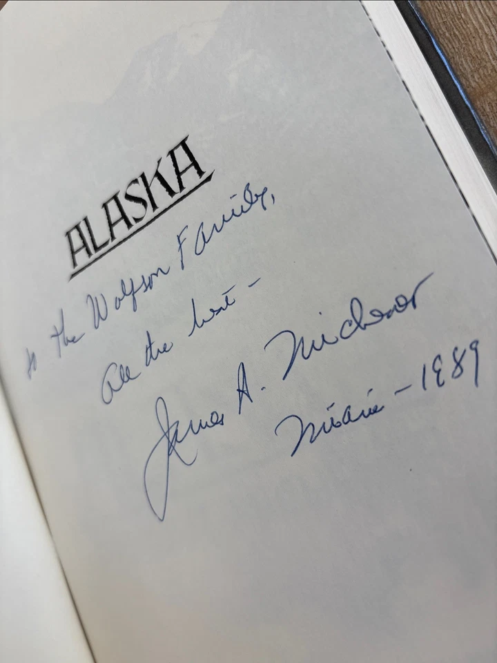 ALASKA James A. Michener SIGNED 1988 HCDJ 1st Ed 1st Print Random Excellent Foto 2 de 4