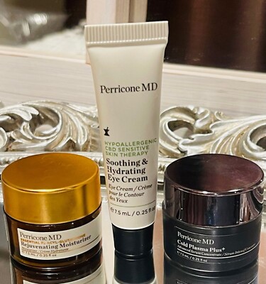 Perricone MD Cold Plasma + Eye Cream + Rejuvenating Moisture  3 Piece Set NEW