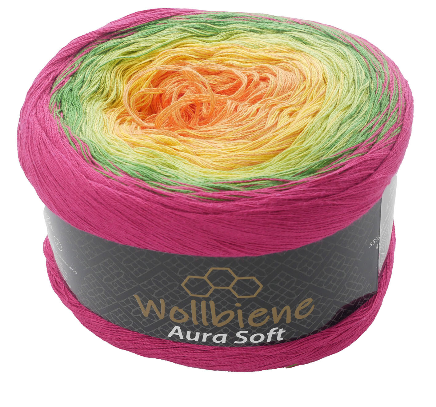 Wollbiene Aura Soft Bobbel 250g Farbverlauf 1000m LL Stricken Häkeln