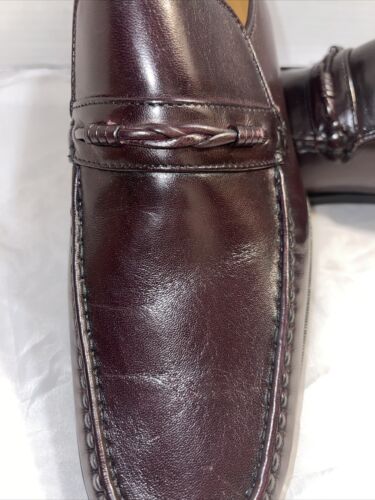 Florsheim Mens Vintage Imperial Loafers Burgundy Leather Moc Apron Shoes 10.5B - Picture 4 of 10