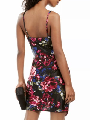 bcx juniors' floral-print ruched bodycon dress Ruched Bodycon Dress With Spaghetti Straps