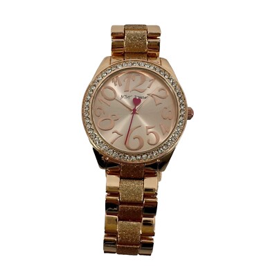 Betsey Johnson Watch Womens Rose Gold Toned Heart Dial  display picture 3