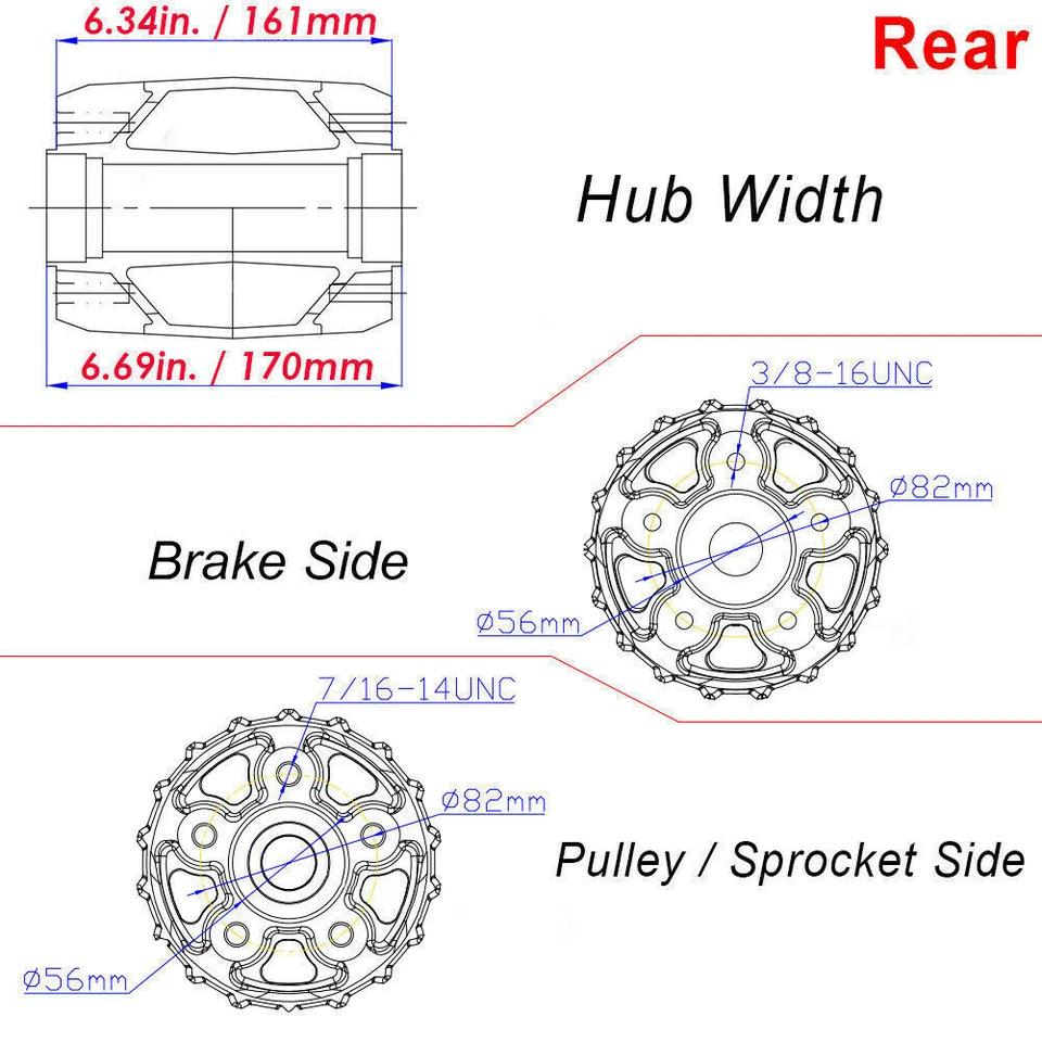 21x3.5 18x5.5 Fat Spoke Wheels Rim For Harley Softail Heritage Night Train FLSTC - Изображение 3 из 4