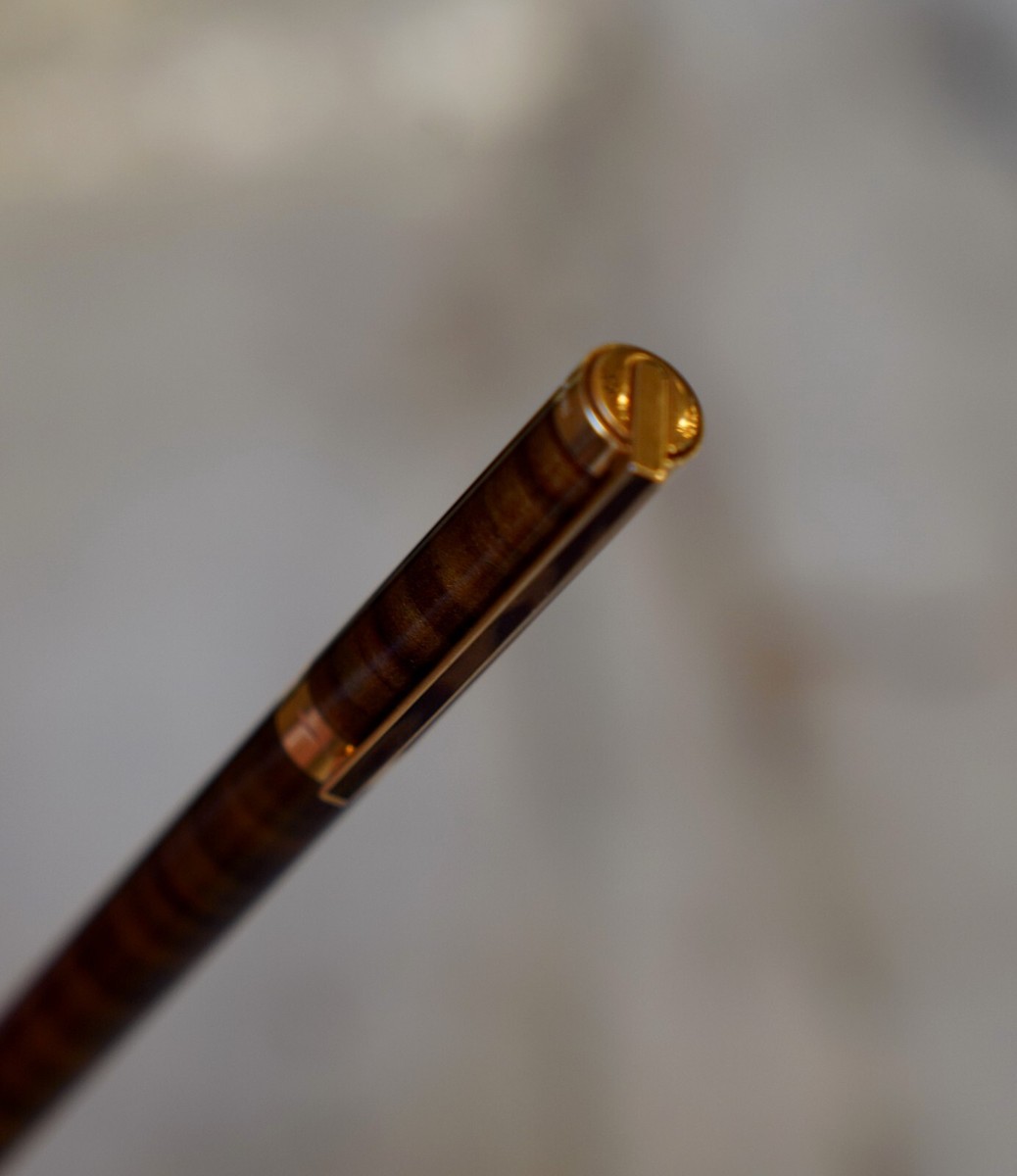 Stylo Plume S.T. Dupont Gatsby - Laque De Chine Brune Boisée - Plume En Or 18 Carats - Occasion Rare