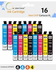 16 cartucce compatibili per T604XL Epson XP-4205 WF-2910 WF-2930 WF-2935 WF-2950