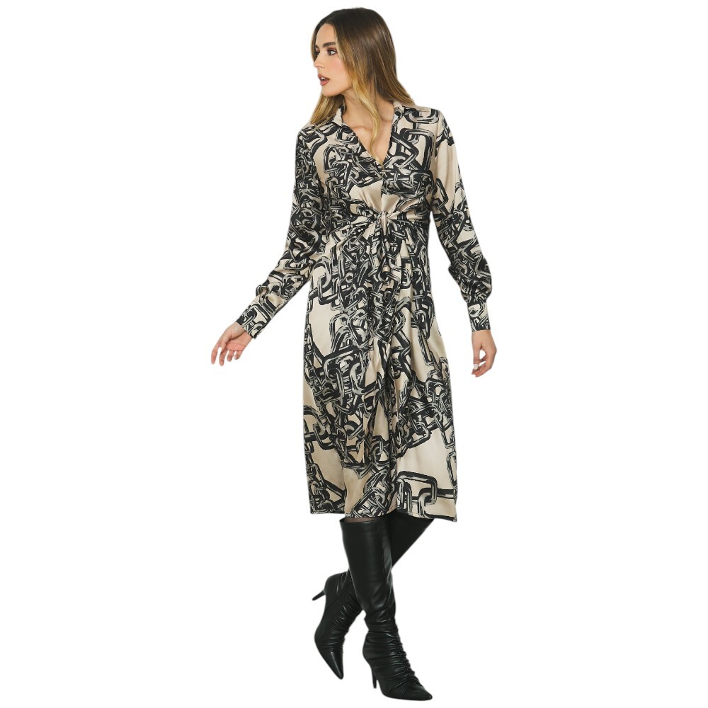 Relish Traje Midi con Estampado Y Fajín Brígida RDA2409009041