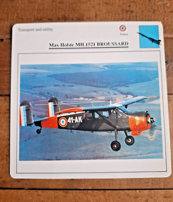 Max Holste MH.1521 - Transport & Utility - Warplanes Collectors Club Card.