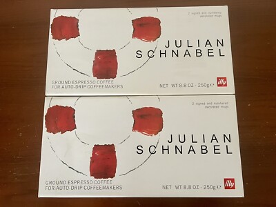 Julian Schnabel Illy Italia Art Collection Coffee Mugs Weekend Set LOT OF TWO 