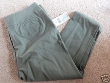 NEW NWT Laura Ashley green/olive/secret garden capri / crop pants, womens 10 58