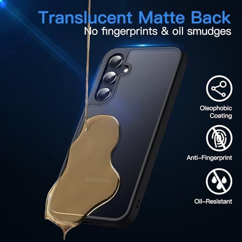 Matte Hülle für Samsung Galaxy A35 5G, Frosted Translucent Back Black - Bild 6 von 7
