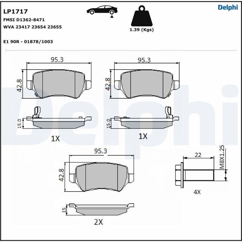 Plaquettes de frein Opel Zafira Family B 1.7 CDTI kit de freinage anti-bruit