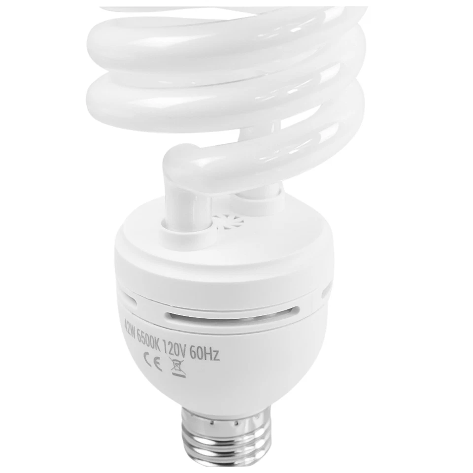 42W Daylight Fluorescent Spiral Light Bulb 5500K 110V White Studio Light 4 Pack - Image 2 of 4