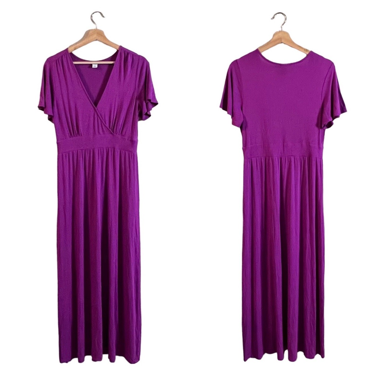 Fashion Old Navy Empire Waist Dress Old Navy Knit Maxi Dress Size Small  Short Sleeve Beetroot