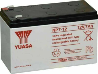 Yuasa NP7-12 12V/7Ah Sealed Lead Acid Battery with F1 Terminal