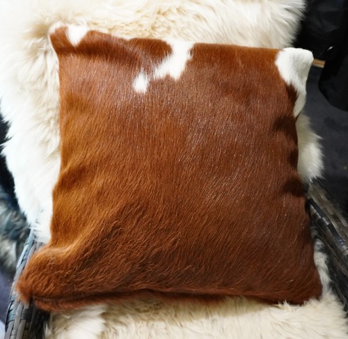 Cowhide Cushion -A Hereford Red & White 50CM Sq Cushion Cover - Country Style - Picture 6 of 7