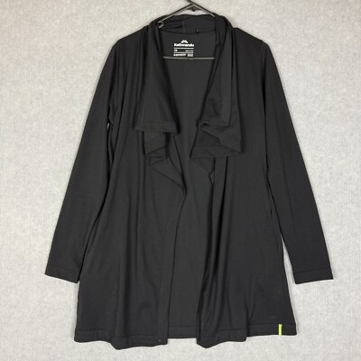 Kathmandu Cardigan Womens 10 Black Open Waterfall Front QuickDRY Packable