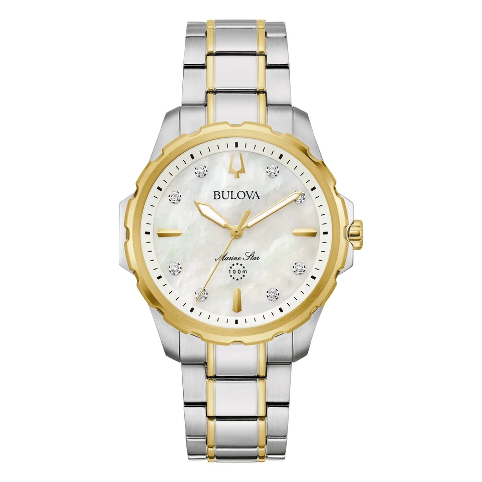 Bulova Women's Marine Star Quartz Silver Stainless Steel Watch 36 MM 98P227