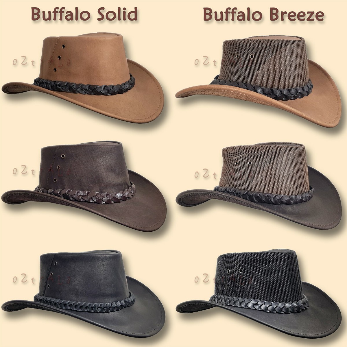 oZtrALa】Hat BRUMBY Buffalo Leather Australian Mens Womens