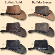oZtrALa Hat BRUMBY Buffalo Leather Australian Mens Womens Jacaru COWBOY Outback