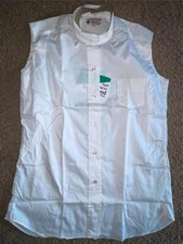 VTG 70S WOMENS 38 MEDIUM WHITE BUTTON SLEEVELESS EQUESTRIAN SHOW SHIRT