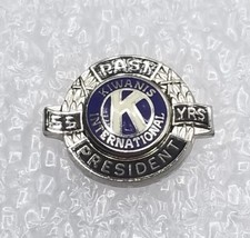Kiwanis International Past President 55 Years Award Silver Tone Lapel Pin