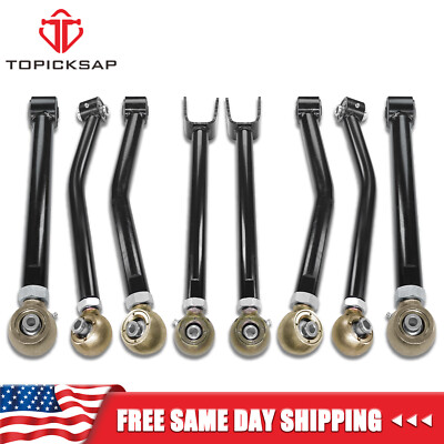Front Rear Lower Upper Adjustable Control Arms 0-6'' for 2007-2018 Jeep Wrangler
