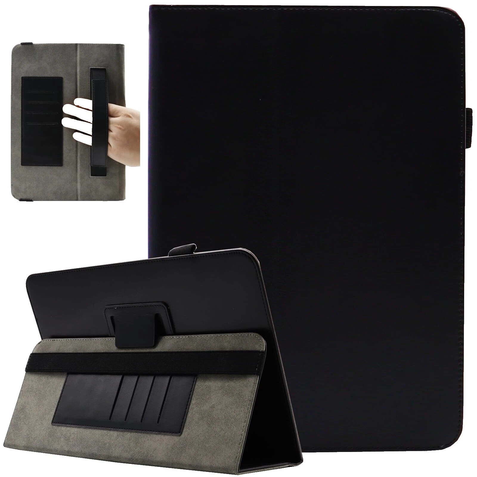 Black Synthetic Leather Tablet & eReader Cases, Covers & Keyboard Folios for Universal