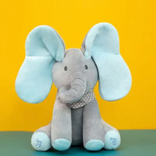 Animated Elephant Toys Plush Singing Elephant with Ears Moving Electric Plush To
