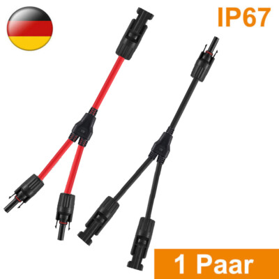 Y Solarstecker Verteiler Buchse 2 Fach Solarpanel Kabel Adapter Solarkabel 2023