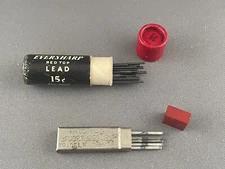 Vintage THE WAHL CO  Eversharp Red Top Case & Round Case 1-3/8” Both With Lead