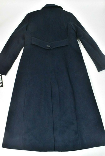 Jones New York Women Long Wool Coat Jacket New 8 Blue Overcoat Single Breast - Picture 8 of 8